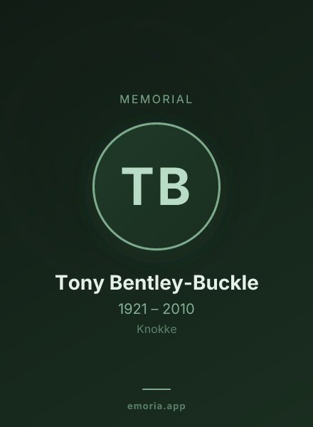 Memorial portrait of Tony Bentley-Buckle