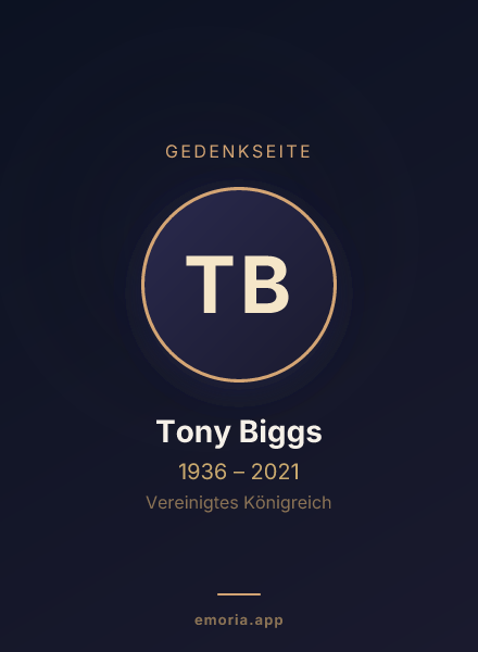 Gedenkportrait von Tony Biggs