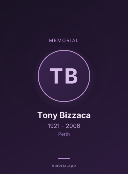 Memorial portrait of Tony Bizzaca