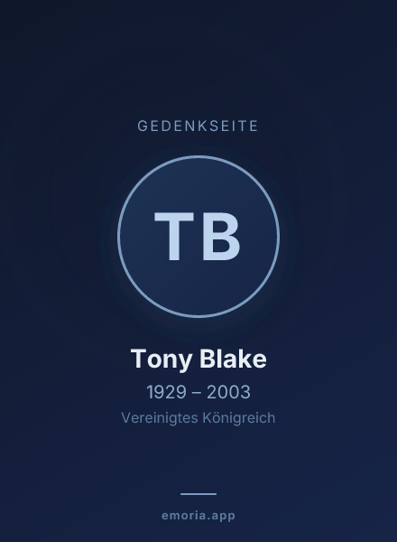 Gedenkportrait von Tony Blake