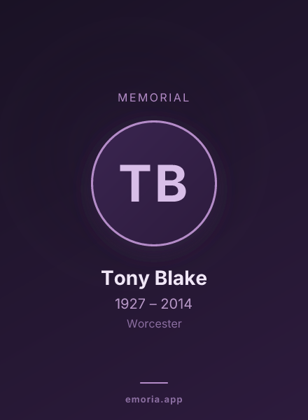 Memorial portrait of Tony Blake