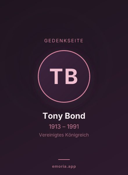 Gedenkportrait von Tony Bond
