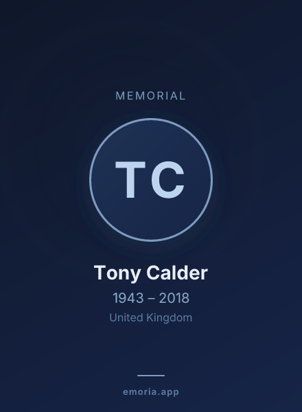 Memorial portrait of Tony Calder