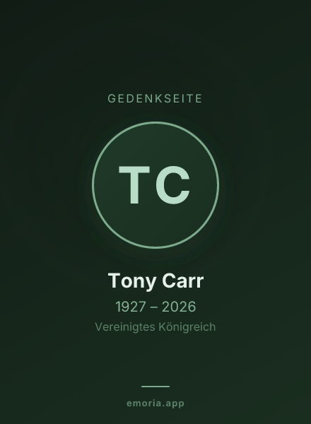 Gedenkportrait von Tony Carr