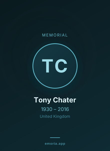 Memorial portrait of Tony Chater