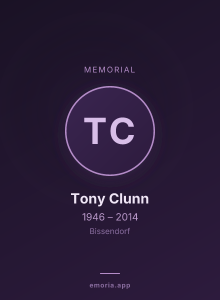 Memorial portrait of Tony Clunn