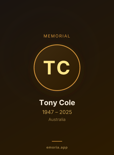 Memorial portrait of Tony Cole