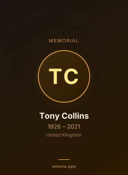 Memorial portrait of Tony Collins