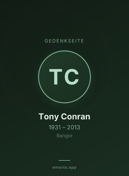 Gedenkportrait von Tony Conran