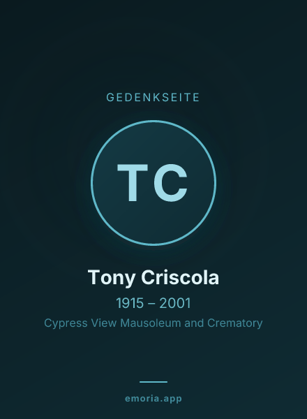 Gedenkportrait von Tony Criscola
