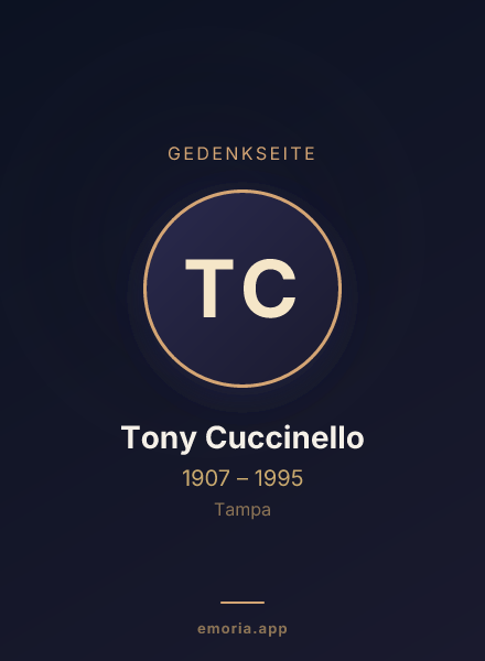 Gedenkportrait von Tony Cuccinello