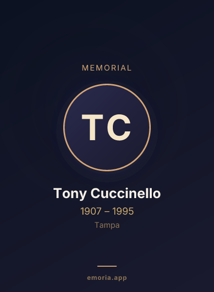 Memorial portrait of Tony Cuccinello