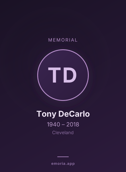 Memorial portrait of Tony DeCarlo