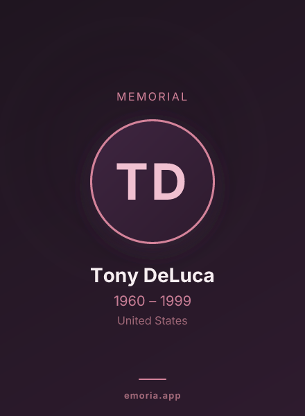 Memorial portrait of Tony DeLuca