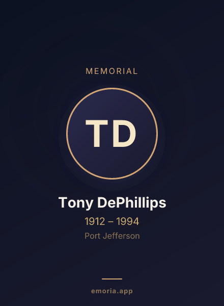 Memorial portrait of Tony DePhillips