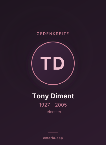 Gedenkportrait von Tony Diment