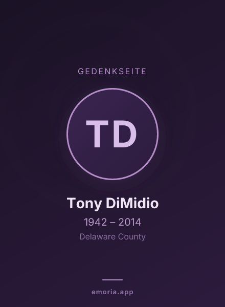 Gedenkportrait von Tony DiMidio