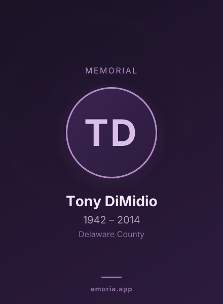 Memorial portrait of Tony DiMidio