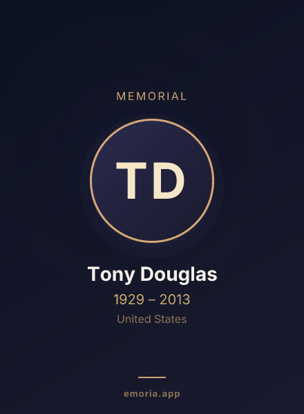 Memorial portrait of Tony Douglas