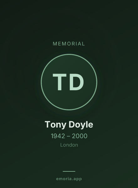Memorial portrait of Tony Doyle