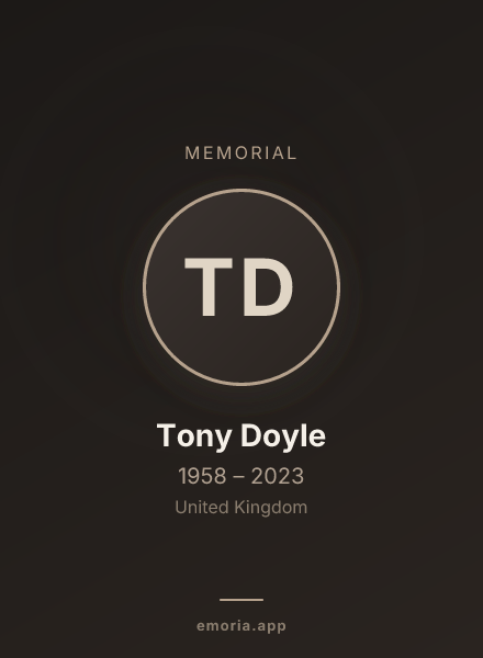 Memorial portrait of Tony Doyle