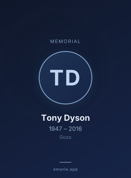 Memorial portrait of Tony Dyson