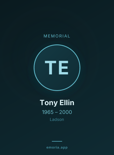Memorial portrait of Tony Ellin