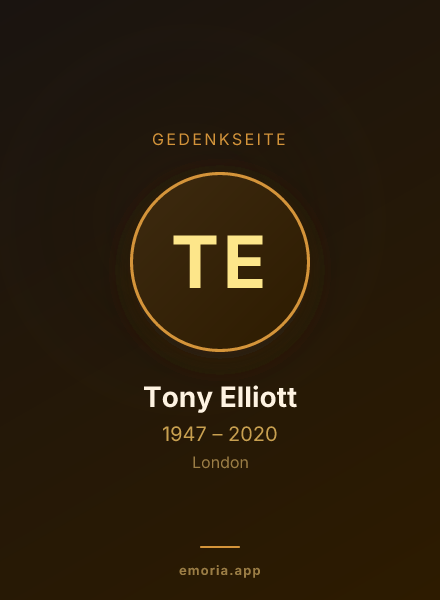 Gedenkportrait von Tony Elliott