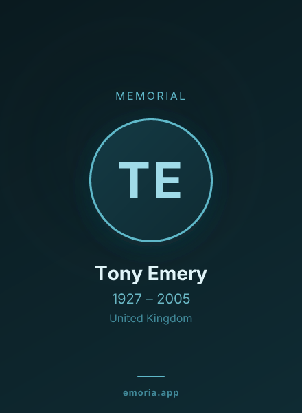 Memorial portrait of Tony Emery