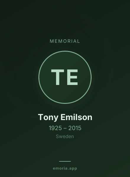 Memorial portrait of Tony Emilson