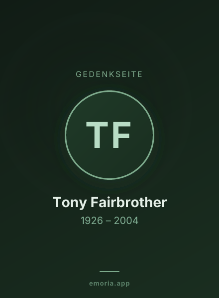 Gedenkportrait von Tony Fairbrother