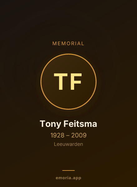 Memorial portrait of Tony Feitsma