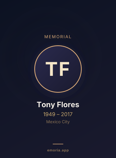Memorial portrait of Tony Flores