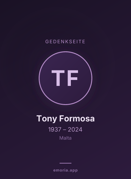 Gedenkportrait von Tony Formosa