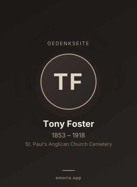 Gedenkportrait von Tony Foster