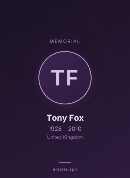 Memorial portrait of Tony Fox