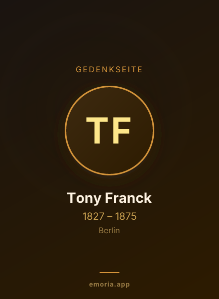 Gedenkportrait von Tony Franck