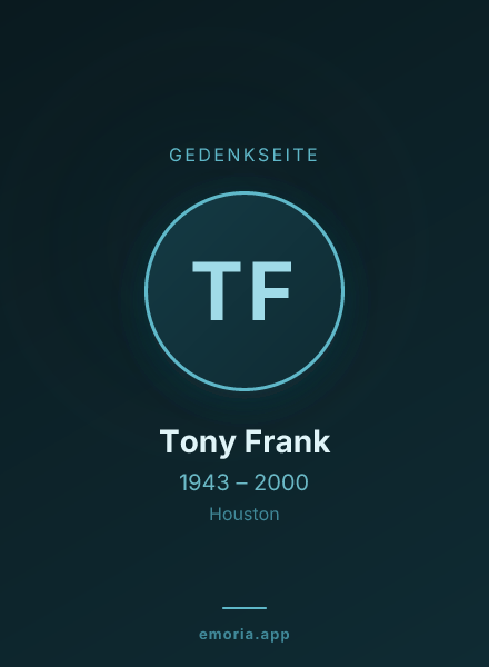 Gedenkportrait von Tony Frank
