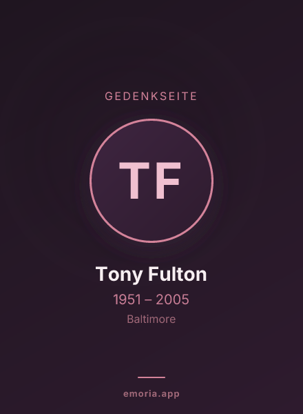 Gedenkportrait von Tony Fulton
