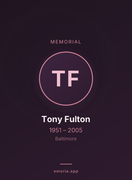 Memorial portrait of Tony Fulton