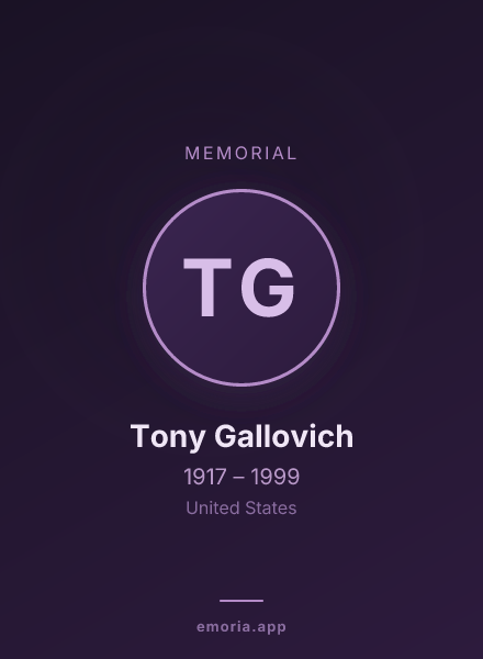 Memorial portrait of Tony Gallovich