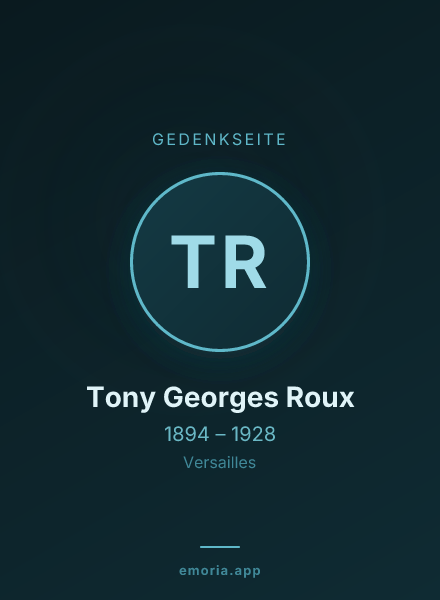 Gedenkportrait von Tony Georges Roux
