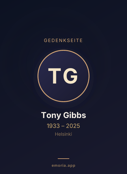 Gedenkportrait von Tony Gibbs
