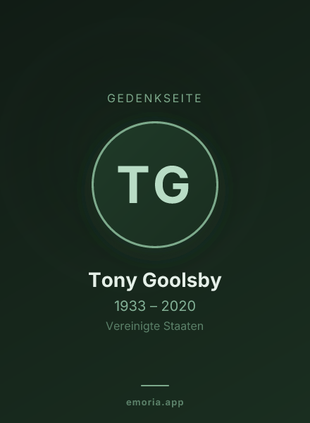 Gedenkportrait von Tony Goolsby
