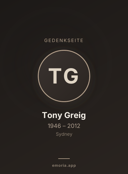 Gedenkportrait von Tony Greig