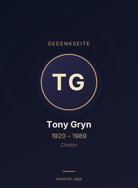 Gedenkportrait von Tony Gryn