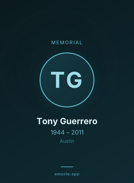 Memorial portrait of Tony Guerrero