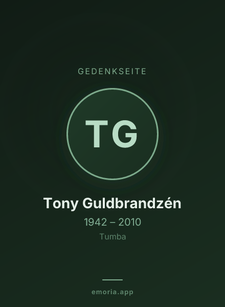 Gedenkportrait von Tony Guldbrandzén