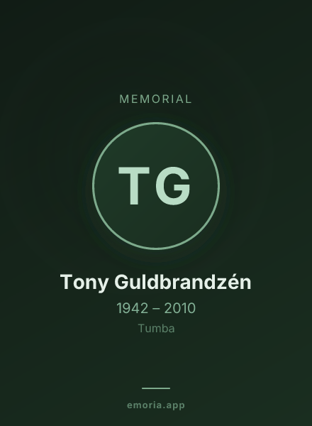 Memorial portrait of Tony Guldbrandzén