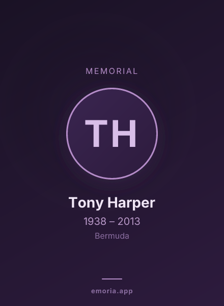 Memorial portrait of Tony Harper